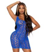 LEG AVENUE - ROBE DAISY EN CROCHET - BLEU