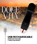 DOLCE VITA - VIBRATEUR RECHARGEABLE TROIS NOIR 7 VITESSES