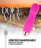 DOLCE VITA - VIBRATEUR RECHARGEABLE TROIS ROSE 7 VITESSES