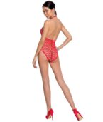 PASSION - FEMME BS087 BODYSTOCKING ROUGE TAILLE UNIQUE