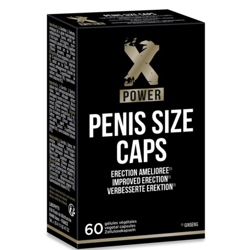 XPOWER - CAPSULES DE TAILLE DE PÉNIS POUR DES ÉRECTIONS AMÉLIORÉES 60 CAP