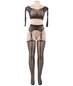 QUEEN LINGERIE - BODYSTOCKING HAUT MANCHES LONGUES S/L