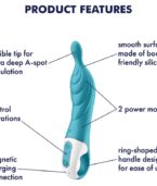 SATISFYER - VIBRATEUR AMAZING 2 ASPOT TURQUOISE