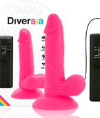 DIVERSIA - DILDO VIBRANT FLEXIBLE ROSE 17 CM -O- 3.3 CM