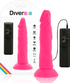 DIVERSIA - DILDO SOUPLE AVEC VIBRATION ROSE 23 CM -O- 4.3 CM