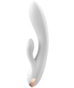 SATISFYER - APPLICATION VIBRATEUR DOUBLE FLEX BLANC