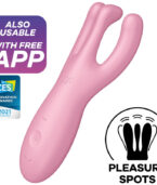 SATISFYER - APPLICATION VIBRATEUR THREESOME 4 ROSE