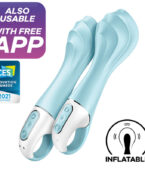 SATISFYER - AIR PUMP VIBRATOR 5+ APP GONFLABLE G-SPOT VIBRATOR BLEU