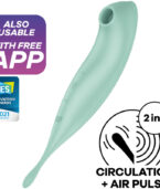 SATISFYER - APPLICATION DE STIMULATEUR ET VIBRATEUR TWIRLING PRO+ VERT