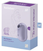 SATISFYER - STIMULATEUR ET VIBRATEUR DOUBLE AIR PULSE PRO TO GO 2 VIOLET