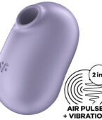 SATISFYER - STIMULATEUR ET VIBRATEUR DOUBLE AIR PULSE PRO TO GO 2 VIOLET