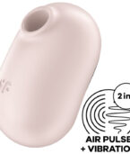 SATISFYER - STIMULATEUR ET VIBRATEUR DOUBLE AIR PULSE PRO TO GO 2 BEIGE