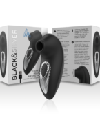 BLACK&SILVER - DRAKE DELUXE SUCKING VIBE RECHARGEABLE SILICONE NOIR