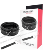 DARKNESS - COLLIER EN CUIR SOUPLE AVEC CHAÎNE