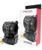 DARKNESS - MENOTTES AJUSTABLES EN CUIR NOIR AVEC CADENAS