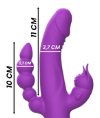 INTENSE - VIBRATEUR EN SILICONE CASANOVA RABBIT TRIPLE MOTEUR VIOLET