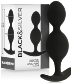 BLACK&SILVER - PLUG ORSON SILICONE 2 ONDES ANAL 9 CM