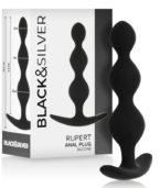 BLACK&SILVER - CHAÎNE À BILLES ANAL RUPERT 10 CM