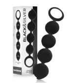 BLACK&SILVER - CHAPELET ANAL LENNON 4 SPHÈRES SILICONE 15 CM