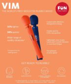 FUN FACTORY - VIM SILICONE RECHARGEABLE VIBRANT LESTÉ RUMBLE WAND SUNRISE ORANGE