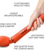 FUN FACTORY - VIM SILICONE RECHARGEABLE VIBRANT LESTÉ RUMBLE WAND SUNRISE ORANGE