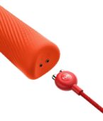 FUN FACTORY - VIM SILICONE RECHARGEABLE VIBRANT LESTÉ RUMBLE WAND SUNRISE ORANGE