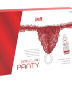 INTT RELEASES - CULOTTE ROUGE BRÉSILIENNE AVEC PERLES ET GEL LUBRIFIANT 50 ML