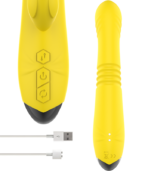 INTENSE - VIBRATEUR MULTIFONCTION TOKY UP & DOWN AVEC STIMULATEUR CLITORAL JAUNE