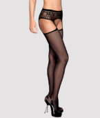 OBSESSIVE - S307 COLLANTS PORTE JARRETELLES NOIRE S/M/L