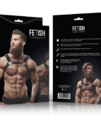 FETISH SUBMISSIVE ATTITUDE - HARNAIS POITRINE EN CUIR ÉCOLOGIQUE POUR HOMMES AVEC CLOUS