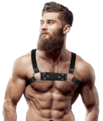 FETISH SUBMISSIVE ATTITUDE - HARNAIS POITRINE BULLDOG EN CUIR ÉCOLOGIQUE POUR HOMMES TAILLE M/L