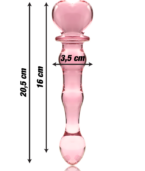 NEBULA SERIES BY IBIZA - MODÈLE 21 GODE EN VERRE BOROSILICATE ROSE 20.5 CM -O- 3.5 CM