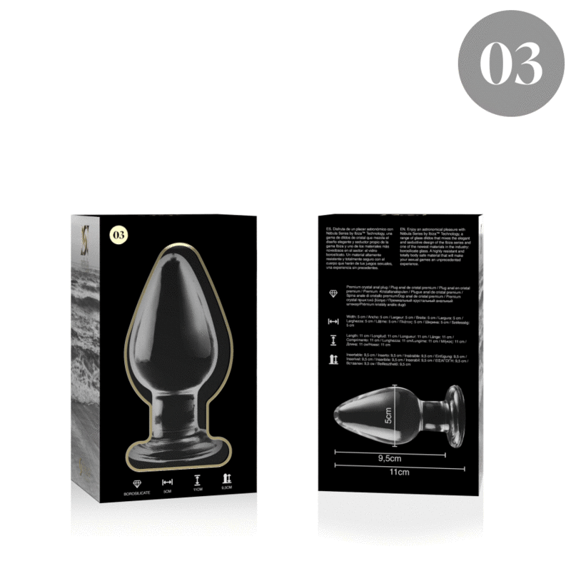 NEBULA SERIES BY IBIZA - PLUG ANAL MODÈLE 3 VERRE BOROSILICATE TRANSPARENT 11 CM -O- 5 CM