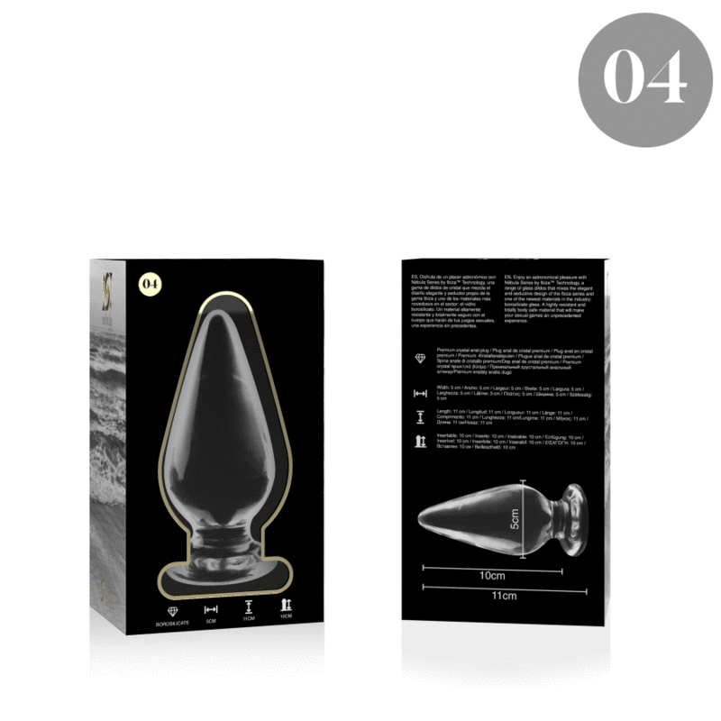 NEBULA SERIES BY IBIZA - PLUG ANAL MODÈLE 4 VERRE BOROSILICATE CLAIR 11 CM -O- 5 CM