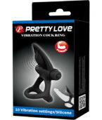 PRETTY LOVE - ANNEAU VIBRANT 10 VIBRATIONS SILICONE NOIR