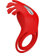 PRETTY LOVE - ANNEAU VIBRATEUR RUBEN 7 VIBRATIONS SILICONE ROUGE