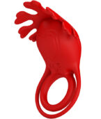 PRETTY LOVE - ANNEAU VIBRATEUR RUBEN 7 VIBRATIONS SILICONE ROUGE