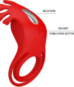 PRETTY LOVE - ANNEAU VIBRATEUR RUBEN 7 VIBRATIONS SILICONE ROUGE