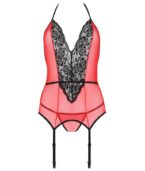 PASSION - PEONIA CORSET LIGNE ÉROTIQUE ROUGE S/M