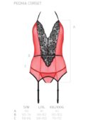 PASSION - PEONIA CORSET LIGNE ÉROTIQUE ROUGE S/M