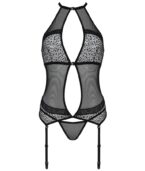 PASSION - CORSET SATARA LIGNE ÉROTIQUE NOIR S/M