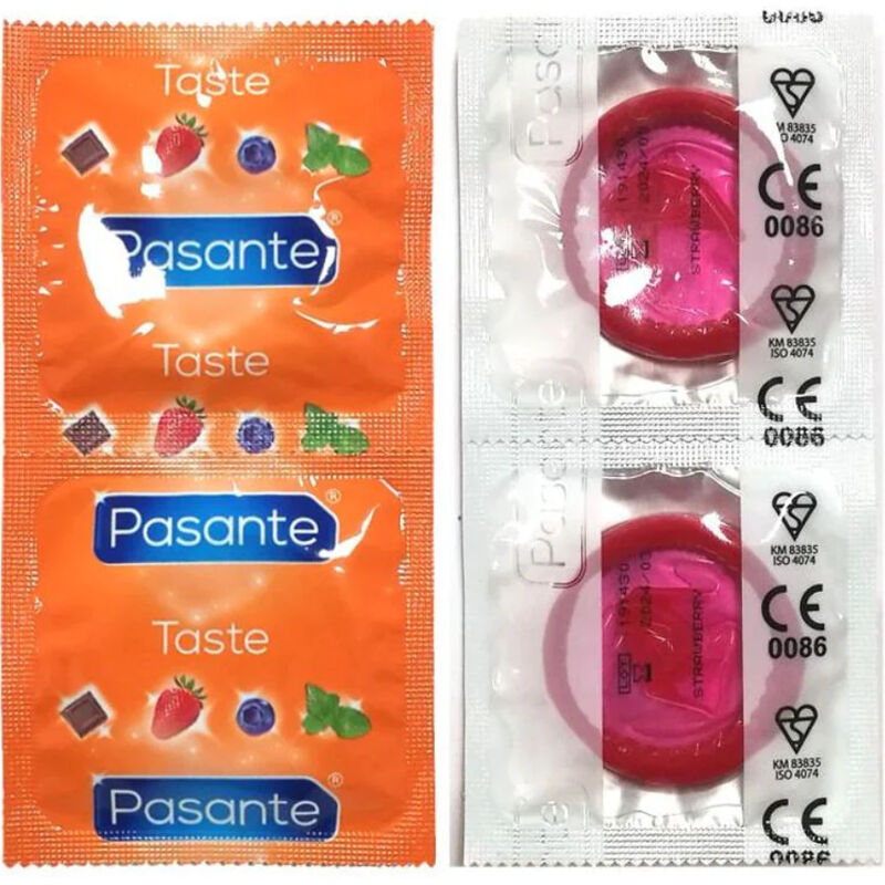 PASANTE - PRÉSERVATIFS SAVEUR FRAISE SAC 144 UNITÉS