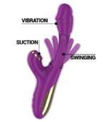 INTENSE - ATENEO VIBRATEUR MULTIFONCTION RECHARGEABLE 7 VIBRATIONS AVEC LANGUE OSCILLANTE ET SUCER VIOLET