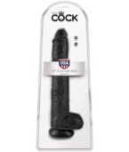 KING COCK - PÉNIS RÉALISTE AVEC BOULES 30.5 CM NOIR