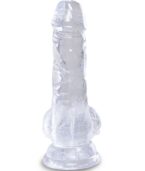 KING COCK - CLEAR PÉNIS RÉALISTE AVEC BOULES 10.1 CM TRANSPARENT