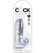 KING COCK - CLEAR PÉNIS RÉALISTE AVEC BOULES 10.1 CM TRANSPARENT