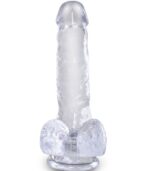 KING COCK - CLEAR PÉNIS RÉALISTE AVEC BOULES 13.5 CM TRANSPARENT