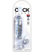 KING COCK - CLEAR PÉNIS RÉALISTE AVEC BOULES 13.5 CM TRANSPARENT