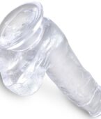 KING COCK - CLEAR PÉNIS RÉALISTE AVEC BOULES 13.5 CM TRANSPARENT