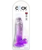 KING COCK - CLEAR PÉNIS RÉALISTE AVEC BOULES 15.2 CM VIOLET